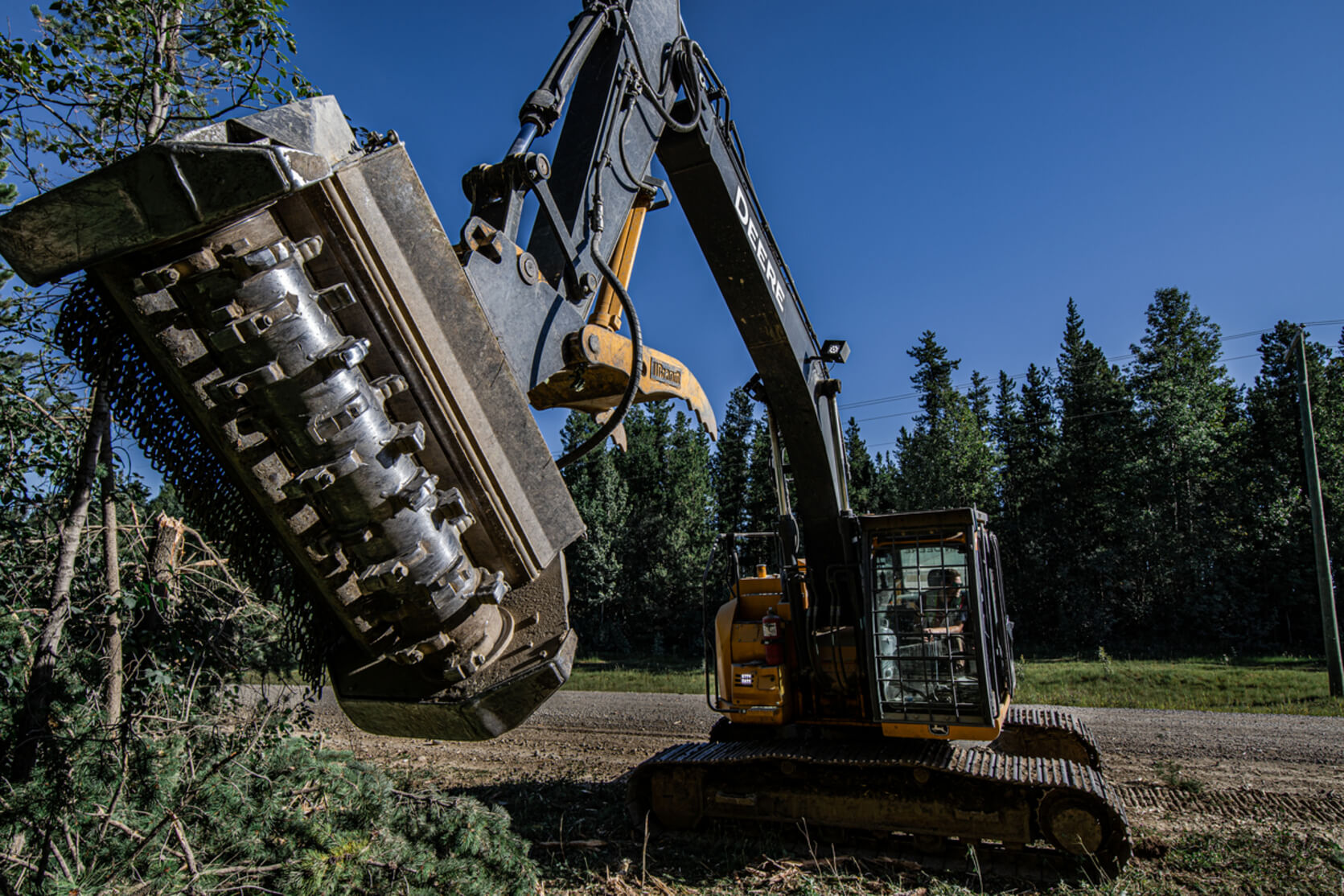 Noble Enterprises has mulching heads for our excavators allowing tress up to 12 inches to help with you land reclamation projects.